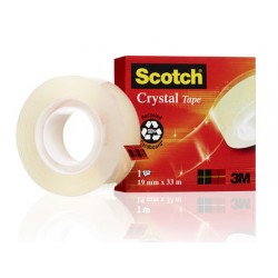 Cinta adhesiva supertransparente 3m scotch crystal de 19 mm. x 33 mts.