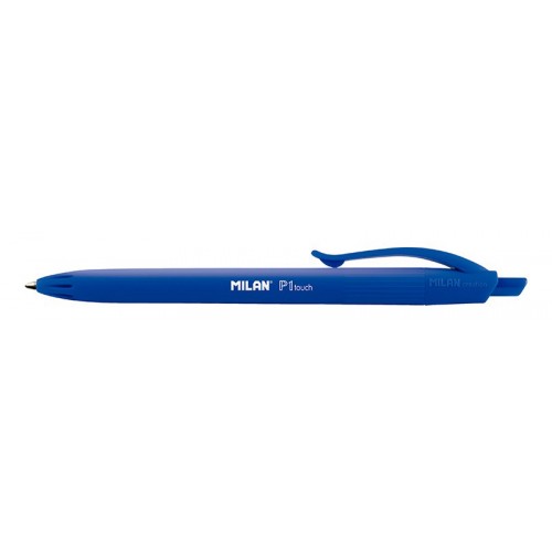 Bolígrafo retráctil milan p1 touch azul.