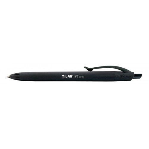Bolígrafo retráctil milan p1 touch negro.
