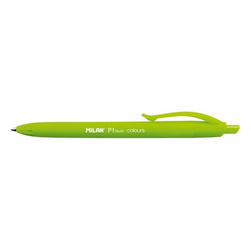 Bolígrafo retráctil milan p1 touch colours verde claro.