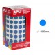 Gomet apli en formato redondo de 10,5 mm. de diámetro en color azul, rollo de 5.192 uds.