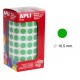 Gomet apli en formato redondo, Ø 10,5 mm. verde, rollo de 5.192 uds.