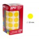 Gomet apli en formato redondo, Ø 20 mm. amarillo, rollo de 1.770 uds.