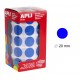 Gomet apli en formato redondo, Ø 20 mm. azul, rollo de 1.770 uds.