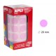 Gomet apli en formato redondo de 20 mm. de diámetro en color rosa, rollo de 1.770 uds.