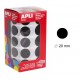 Gomet apli en formato redondo, Ø 20 mm. negro, rollo de 1.770 uds.