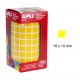 Gomet apli en formato cuadrado, 10x10 mm. amarillo, rollo de 6.372 uds.