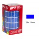 Gomet apli en formato rectangular, 20x10 mm. azul, rollo de 3.540 uds.