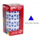 Gomet apli en formato triangular, 10,5x10,5x10,5 mm. azul, rollo de 6.136 uds.