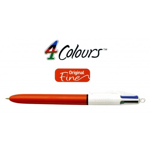 Bolígrafo retráctil multifunción bic 4 colores original.