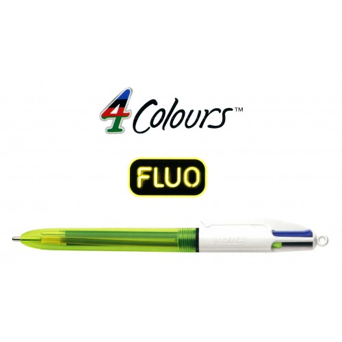 Bolígrafo retráctil multifunción bic 4 colores fluo.