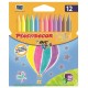 Lápiz de cera bic kids plastidecor pastel en colores surtidos, estuche de 12 uds.