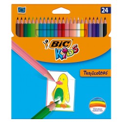 Lápiz de color bic kids tropicolors en colores surtidos, estuche de 24 uds.