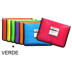 Carpeta con cremallera grafoplas blackline din a4+, verde