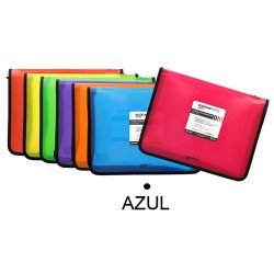 Carpeta con cremallera grafoplas blackline din a4+, azul