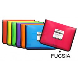 Carpeta con cremallera grafoplas blackline din a4+, fucsia