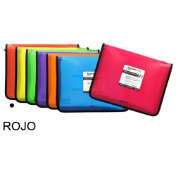 Carpeta con cremallera grafoplas blackline din a4+, rojo