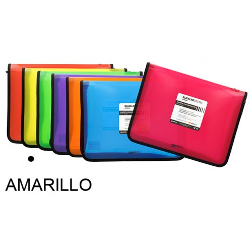 Carpeta con cremallera grafoplas blackline din a4+, amarillo