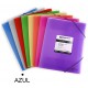 Carpeta de gomas con 3 solapas en polipropileno grafoplas blackline folio, azul