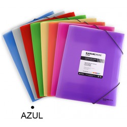 Carpeta de gomas con 3 solapas en polipropileno grafoplas blackline folio, azul