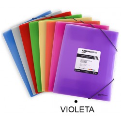 Carpeta de gomas con 3 solapas en polipropileno grafoplas blackline folio, violeta