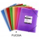 Carpeta de gomas con 3 solapas en polipropileno grafoplas blackline folio, fucsia