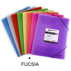 Carpeta de gomas con 3 solapas en polipropileno grafoplas blackline folio, fucsia
