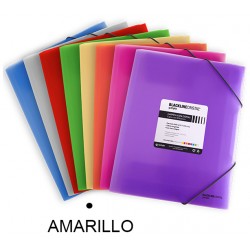 Carpeta de gomas con 3 solapas en polipropileno grafoplas blackline folio, amarillo