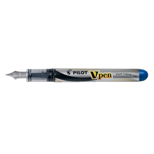 Pluma desechable pilot v-pen silver 0,4 mm. azul