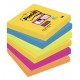 Bloc de notas adhesivas 3m post-it super sticky 76x76 mm. color río de janeiro, pack de 6 blocs.