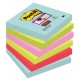 Bloc de notas adhesivas 3m post-it super sticky 47,6x47,6 mm. color río de janeiro, pack de 12 blocs.