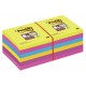 Bloc de notas adhesivas 3m post-it super sticky ultra 76x76 mm. colores neón, pack de 12 blocs.