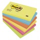 Bloc de notas adhesivas 3m post-it 655, 76x127 mm. colores surtidos energetic, pack de 6 blocs