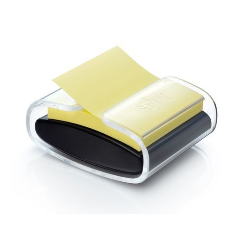Dispensador de notas adhesivas 3m post-it z-notes en color fucsia.