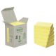 Bloc de notas adhesivas 3m post-it recicladas 653, 38x51 mm. amarillo, mini torre de 6 blocs