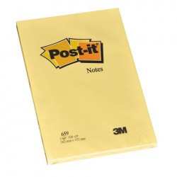 Bloc de notas adhesivas 3m post-it xxl 659 102x152 mm. color canary yellow.