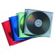 Caja slim fellowes para cd/dvd's en colores surtidos, pack de 25 uds.