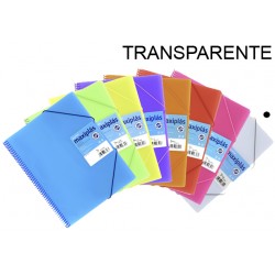 Carpeta con 20 fundas + sobre con cierre de velcro grafoplas maxiplás translúcido en formato din a-4 color transparente.