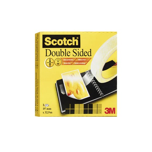 Cinta adhesiva doble cara 3m scotch 665, 19 mm. x 33 mts.