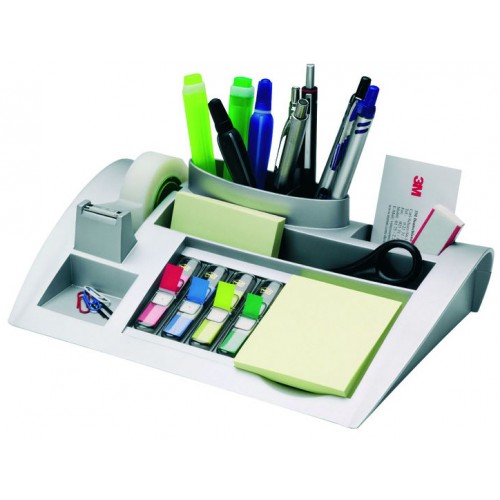 Organizador de sobremesa 3m c-50, 256x168x68 mm. plata