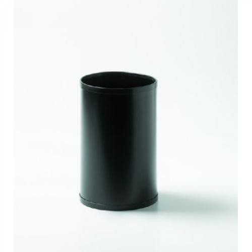Papelera metálica con embellecedores en negro cilindro gran capacidad de color negro.