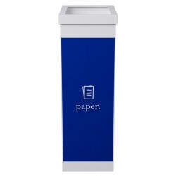 Contenedor de clasificación selectiva paperflow para papel en color azul.