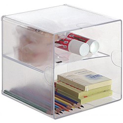 Organizador modular archivo 2000 con divisor en cristal transparente.
