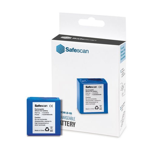 Batería de litio recargable lb-105 para detectores de billetes falsos safescan 155-s, 165-s y 185-s.