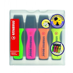 Marcador fluorescente stabilo boss executive, colores surtidos, estuche de 4 uds.