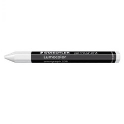 Crayón de cera staedtler lumocolor permanent omnigraph 236, blanco, caja de 12 uds.