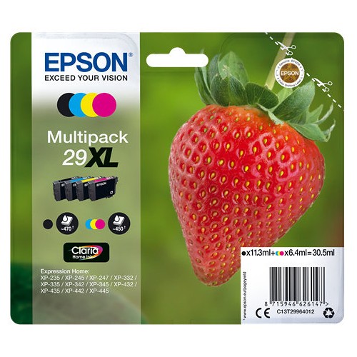 Cartucho ink-jet epson expression home xp-235/xp-240 series/xp-245, 29XL multipack 4 colores.