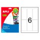 Etiqueta blanca cantos romos apli, 49x82 mm. blíster de 15 hojas din a5