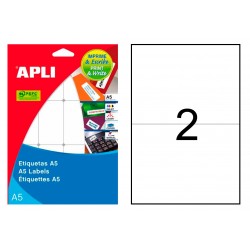Etiqueta blanca cantos rectos apli, 105x148 mm. blíster de 15 hojas din a5