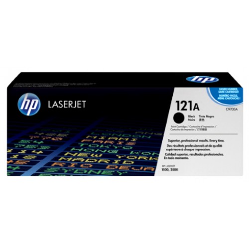 Toner laser hewlett packard laserjet color 1500/2500, 121A negro.